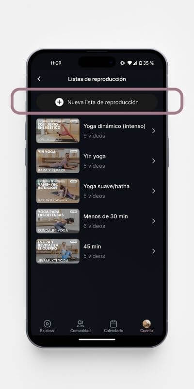 Playlist customizables de la App de Yoga de XLYStudio